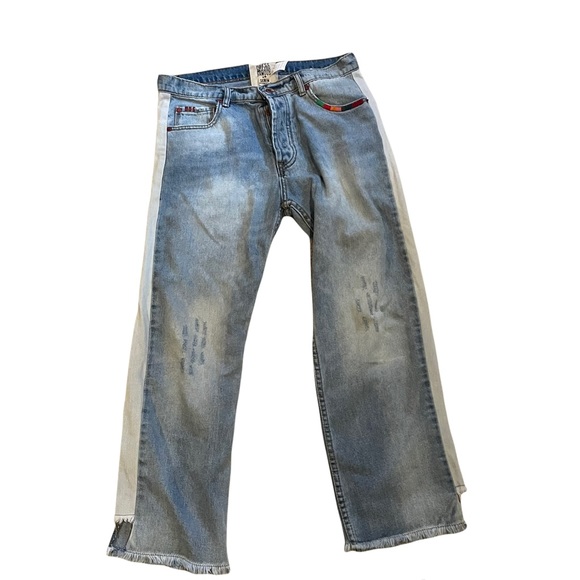 Wiya Distressed Woodstock Cropped Denim Y2K Jeans Size: M - Picture 1 of 10